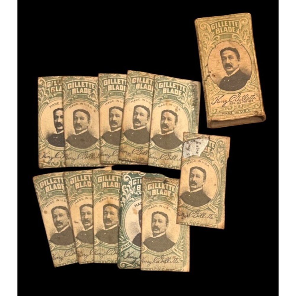 Vtg King C Gillette Razor Blades Antique Shaving Advertising - Picture 2 of 4